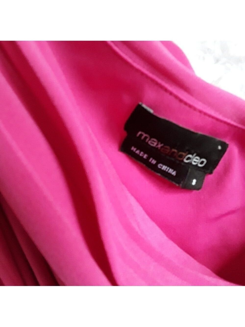 FINAL-Max & Cleo One Shoulder Pink Fuchsia Cocktail Dress Size 8 - Picture 10 of 11